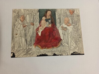 2012-0335-TEK.jpg; 2012-0335-TEK; De drie koningen aanbidden Maria met kind; schetsen (beeldende werken)