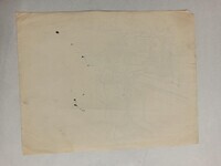 2012-0407-TEKa.jpg; 2012-0407-TEK; Vrouw in gesprek met man achter een balie; schetsen (beeldende werken)