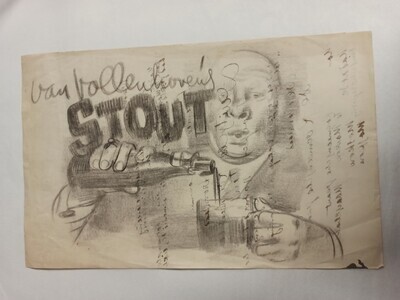 2012-0414-TEK.jpg; 2012-0414-TEK; Reclame Van Vollenhoven bier; schetsen (beeldende werken)