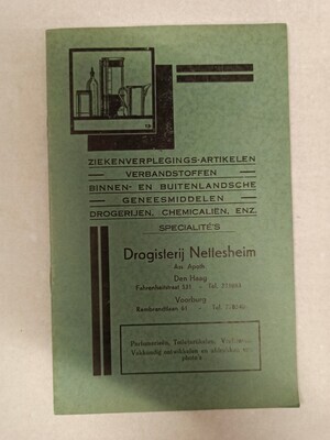 2013-0034-HHIa.jpg; 2013-0034-HHI; Boekje met ziekenverplegings-artikelen; reclamematerialen