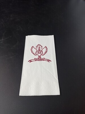 2020-0005-PRE.jpg; 2020-0005-PRE/c; Papieren servet met rode opdruk; servetten