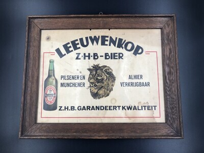 23a1fa23-9822-41ce-9bb4-7723bb8f9e63.jpg; 1993-0035-HHI; Affiche van Leeuwenkop ZHB bier.; reclameprent