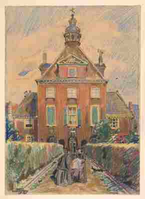 242432aa-99a6-4803-807e-3ee1f589acd7.jpg; 1960-0064-TEK; Hofje van Nieuwkoop.; pastels (beeldmateriaal)