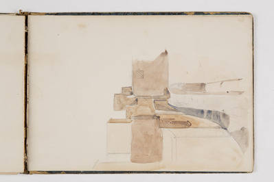 279bf2b4-e165-493e-a489-4d1b51112f3a.jpg; 2013-0039-TEK/33; Tekening uit het schetsboek van Alexine Tinne, Syrië reizen, Palestina.; tekeningen