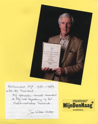 27b0236f-91df-498d-b5c7-25440d6019cf.jpg; V-HHM-1221; Het topstuk (oorkonde bestuurslid Nederlandse Golf Federatie) van Jan Willem Verloop; MijnDenHaag*