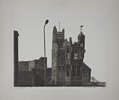 30438d74-f72d-42e9-b553-4c81f7a1ef24.jpg; 1976-0155-PRE/1-2/K; 'Gemeente Havenkantoor(vergeten dorp) Goudriaankade'.; prenten