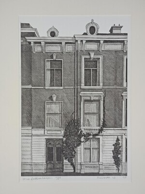 3271a7c7-8af7-4919-a8f6-ea2dbd0864e8.jpg; 1978-0483-PRE; Woonhuis Riouwstraat 13.; aquatint (prent)