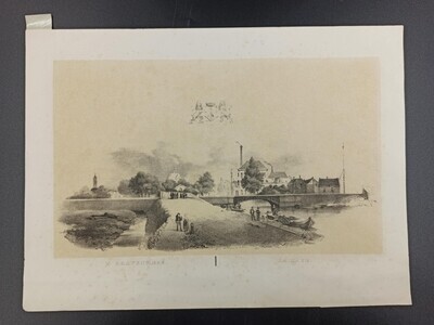 35746aec-df57-44ad-b212-ac6ea6f9273f.jpg; 1960-0113-PRE; Gezicht op het binnenkomen van Den Haag vanaf Rijswijk.; prenten