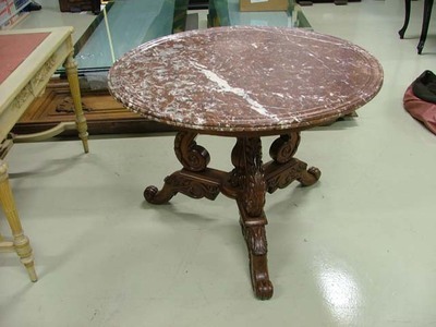 363_a.jpg; 1982x363; Mahoniehouten tafel met marmeren blad; tafels (dragend meubilair)