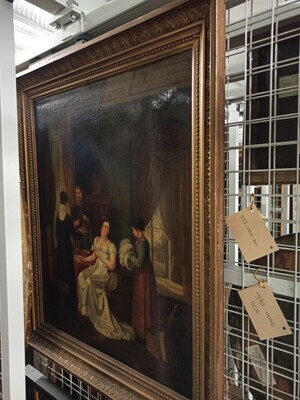 3bbfe064-e79c-4f46-a894-73b52b4f350c.jpg; 1952-0015-SCH; Vier figuren in interieur.; schilderingen