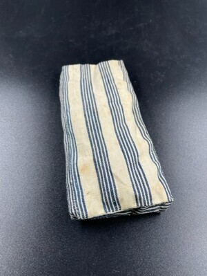 3ff8b8d0-8198-4100-aa1b-c419120702d7.jpg; 1960-0289-KPO/133; Matras van wit/blauwe katoen; matras