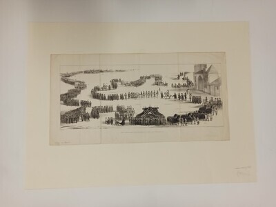 41086f0a-647a-49d1-961c-c897ffa61336.jpg; 0000-0007-HHI; Begrafenis van koning Willem II op 4 april 1849.; prenten