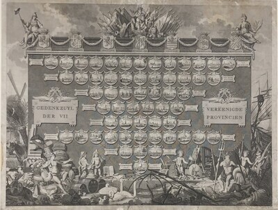 46848c3d-2539-435a-983f-eb2df32b2724.jpg; 1953-0011-HHI; Gedenkzuyl der VII Vereenigde Provinciën; prenten