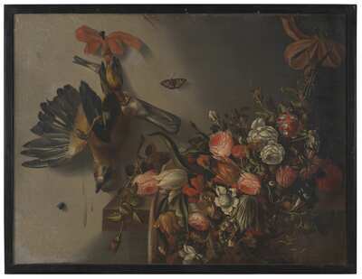 4cd60361-d743-4eba-b549-80225dd30445.jpg; 1895-0005-SCH; Bloemen en dode vogels; schilderingen