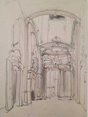 51efbc4a-de4f-4746-9bc4-69a374075a46.jpg; 1957-0001-TEK; Voorportaal Stadhuis; tekeningen