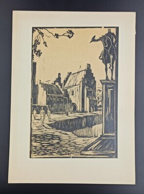 6068dd44-bf82-44cd-b2b8-cf79b61979b8.jpg; 1982-0535-PRE; Gezicht op de Gevangenpoort.; prenten