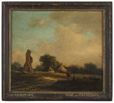 657f23d7-d0d1-4c02-a9c3-35ace6f0c8f4.jpg; 1890-0005-SCH; Ruïne van Oud Eik- en Duinen.; schilderingen