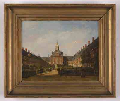 6e681b91-54de-42fe-a153-b49a080121c4.jpg; 1884-0007-SCH; De binnenplaats van het Hofje van Nieuwkoop.; schilderingen