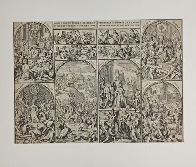 7b4850fa-47fa-4a09-9b26-776273d433e0.jpg; 1966-0857-PRE; Afbeeldingen van 10 schilderijen aangebracht op de Erepoort van het Buitenhof; prenten