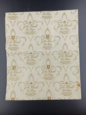 7deb8d48-4ce2-45e4-9286-e47f61a09391.jpg; 1989-0001-PRE; Inpakpapier van Firma J.A. Krul; reclamematerialen