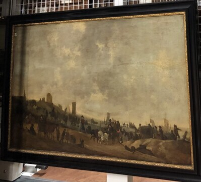 97b0f436-a8b0-4c23-aa3e-ec93f10f4862.jpg; 0000-0052-SCH; Het strand van Scheveningen gezien vanuit het noordoosten; schilderingen