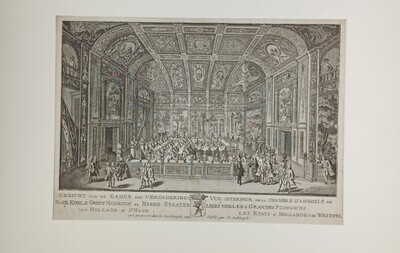 97fcef46-37a0-4204-b193-8ff3d4e50bd4.jpg; 0000-0019-HHI; 'Gezicht van de kamer der vergadering van de Heere Staaten van Holland in S'Hage'; prenten
