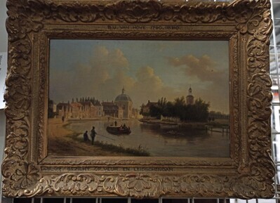 98083424-e10c-46f8-b418-f7178e00b937.jpg; 1932-0012-SCH; Gezicht op Leidschendam.; schilderingen