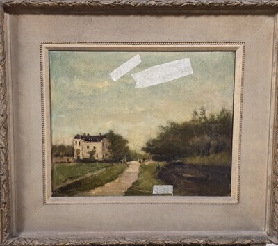 9b8ef473-3aad-4ef0-b647-b53b9cbc928e.jpg; 1924-0030-SCH; Gezicht op de Benoordenhoutseweg.; schilderingen