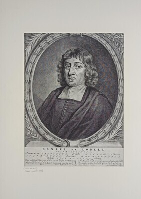 9ebaef00-dfdf-4146-a275-8c15a4e10e0a.jpg; 0000-0038-HHI; Portret van Daniël de Lobell, predikant te 's Gravenhage, 1676; prenten