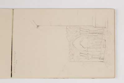 a1e6017c-6bf7-4ab5-adea-415cacff6cdb.jpg; 2013-0009-TEK/10; Tekening uit een schetsboek van Alexine Tinne, reizen in Europa.; schetsboeken