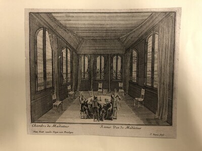 ae8db464-a060-451e-b467-6a0d5dc3c7ec.jpg; 1986-0280-PRE; Kamer van de Mediateur (bemiddelaar) in het Huis ter Nieuburg te Rijswijk; prenten