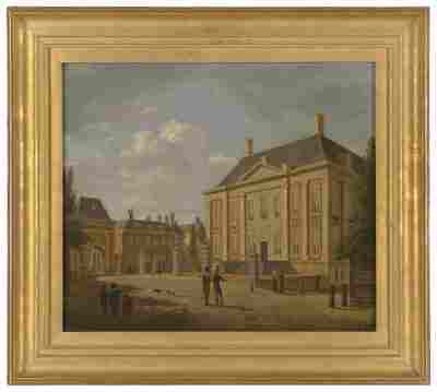 b4a58a48-16a1-4e15-8c0d-d6742e82ee16.jpg; 1870-0030-SCH; Gezicht op het Mauritshuis en de Grenadierspoort.; schilderingen