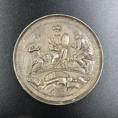 c0742f3d-fa06-4dfc-98b7-73feb18d7154.jpg; 1930-0005-PEE; Voltooing van de beurs te Amsterdam in 1612.; gelegenheidspenningen