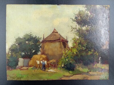 c90fe797-5e06-4b1e-ac94-6682429bfb1d.jpg; 2018-0009-SCH; Daal en Berg, bij Van Vliet, thans Dalton HBS, Arondskelkweg; schilderingen