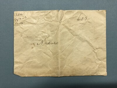 caf6dd7e-51c7-4d3e-abc8-ad578a372c6f.jpg; 2018-0003-ODI; Envelop met op de voorzijde 'Maduro'.; envelop