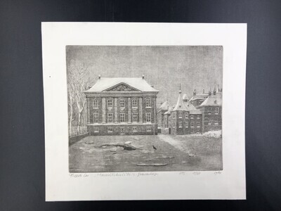 d1df8d03-edc0-4f76-82c6-84a57915e33f.jpg; 1995-0044-HHI; Prent met afbeelding van het Mauritshuis te 's-Gravenhage.; prenten