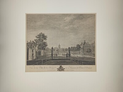 d4e32036-c09c-4cc0-969a-224e264f6784.jpg; 1958-0061-PRE; 'Vue de la ville de la Haye et Maison du prince d'Orange (gezicht op het Buitenhof)'; prenten