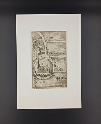 d5e72573-6e6d-4f18-8459-b354b9b1c5a8.jpg; 1958-0076-PRE; 'afbeeldinge van de Kerk van Eikenduinen in den jaare 1556'; prenten