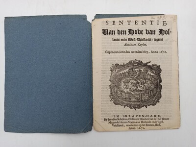 dbb58663-3435-49b9-9c22-1af3a1ee4b07.jpg; 401; Pamflet 'Sententie aan den Hove van Hollandt ende West-Vrieslandt/ jegens Abraham Keyser'; pamfletten