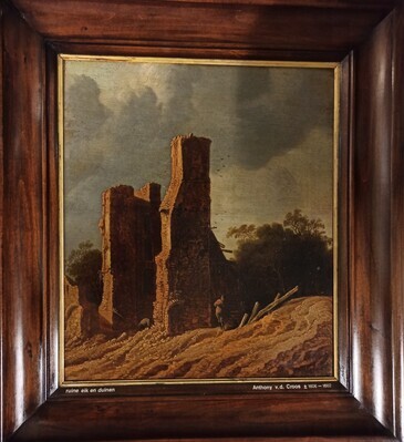 ded14877-1b71-4e97-8f2b-4abfd6bbcf63.jpg; 1922-0014-SCH; De ruine van de kerk van Eikenduinen.; schilderingen