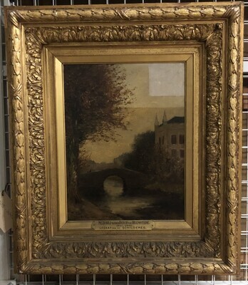 ea0c58ee-b588-40e0-9756-0c80a60dc49e.jpg; 1905-0001-SCH; Gezicht op de brug over de Mauritskade bij de Nassaulaan.; schilderingen