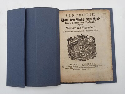 fb49cc55-1877-474e-9418-8582ffeed5dd.jpg; 402; Pamflet 'Sententie; Van den Hove van Hollandt/Zeelandt ende Vrieslandt jegens Abraham van Wicquefort'; pamfletten