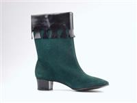 06039.1.jpg; 06039; Groene kuitlaars met omgeslagen en ingesneden zwarte kap; kuitlaars