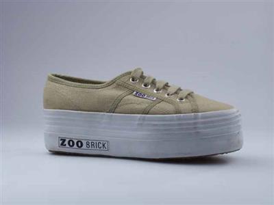 08321.jpg; 08321; Canvas schoen met vetersluiting en plateauzool; veterschoen