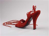 10303.1.jpg; 10303; sandaal met strikbanden en mond op wreefband; sandalet