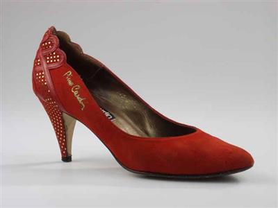 10793.jpg; 10793; suede pump met hak van gespikkeld leer; pump