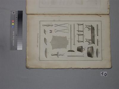 85119.jpg; 85119; 'Parcheminier, Outils.' Plaat III; prent