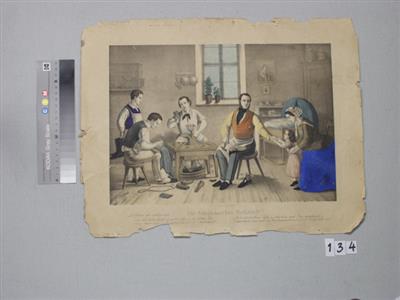 85203.jpg; 85203; 'Die Schuhmacher Werkstatt' - De schoenmakers werkplaats; prent