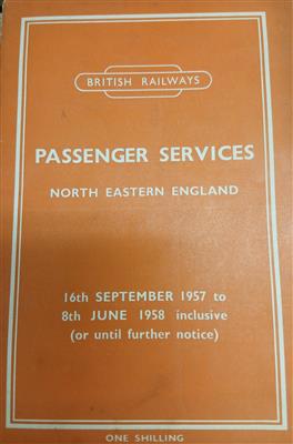 283f33e0-5470-4f86-ae53-d56c04d4cd4d.jpg; E0811/4/17; Timetable - British Railways Passenger Services North Eastern England 16th September 1957 to 8th June 1958 inclusive (or until further notice); Operational