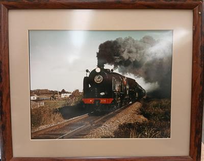 88ae22b0-3be5-4a5b-8d1c-735010a0900f.jpg; E1214/3/4; Framed photograph of "Repton" - Cape Breton Steam Railway; Artwork